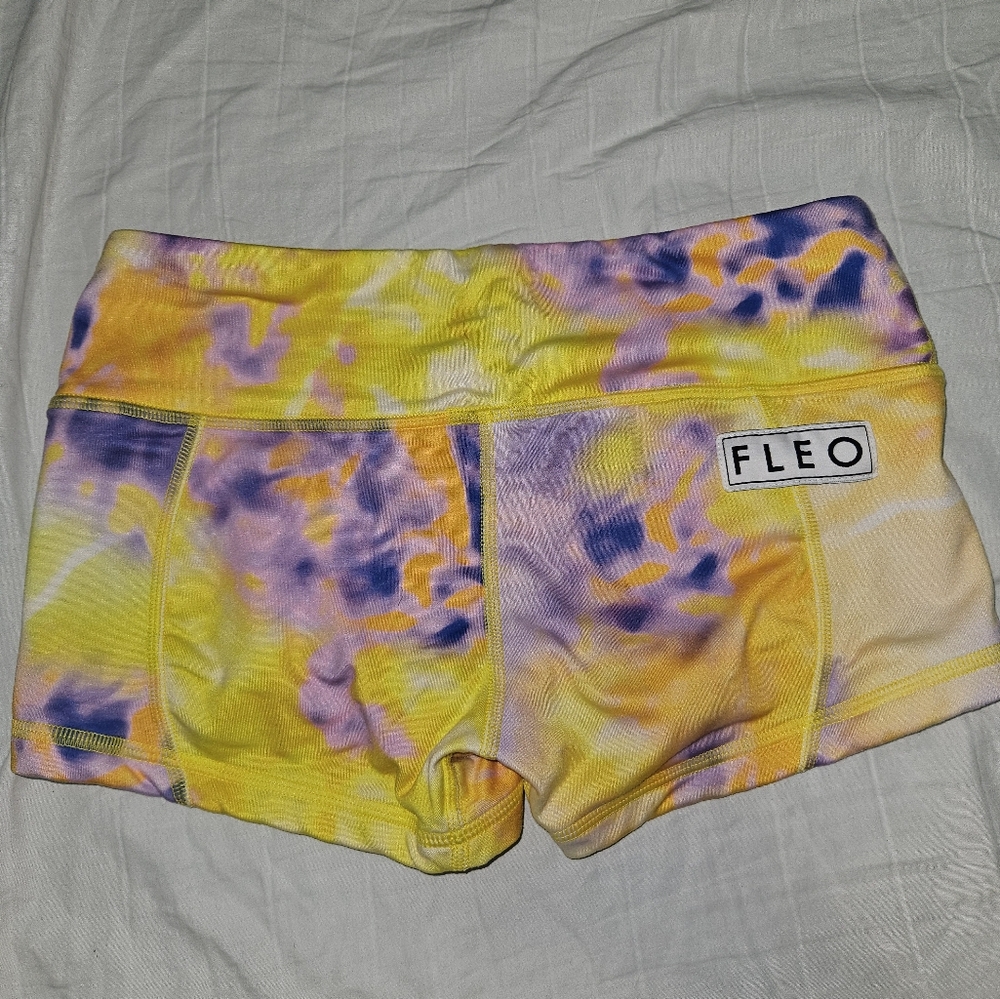 Fleo Vibrant Yellow and Purple Shorts